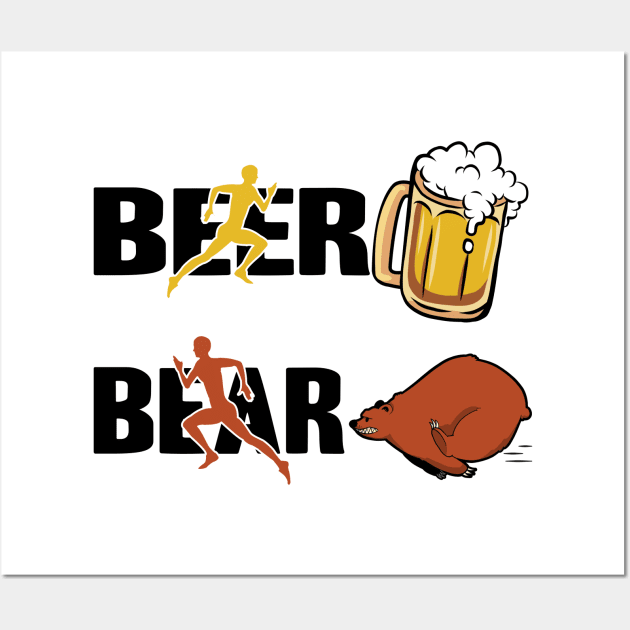 Beer Bear Funny Gift Booze Birthday Alcohol Drinking Party Wall Art by Kuehni